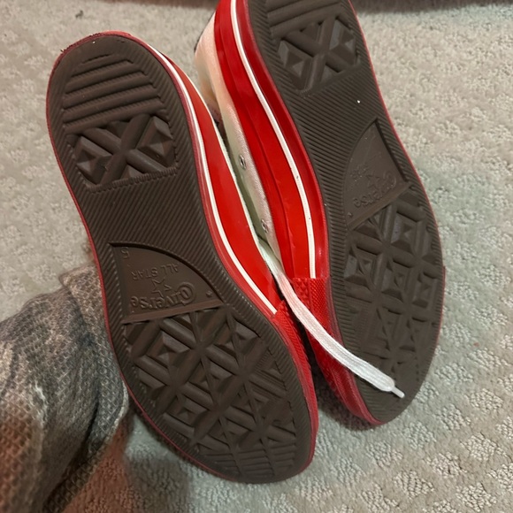 high top red CDG x Converse red heart red bottom collab - Picture 6 of 6